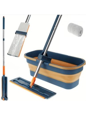 Hobilinka Katlanabilir Temizlik Mopu ve Tekerlekli Kova Seti
