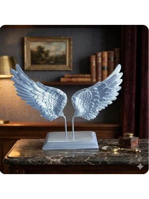 Ayder Online Satış 25 cm -30 cm LIK Ebatlarda Kırılmaz Polyester,melek Kanadı Desenli Biblo