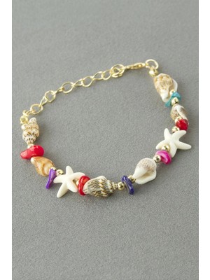 Bijuteri Net Deniz Kabuğu Kırık Doğaltaş Bileklik