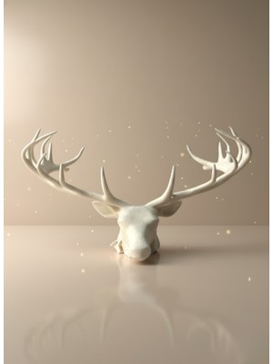 Hobilinka Odern Geyik Başı Biblo 25 cm Zarif Masa Üstü Dekor