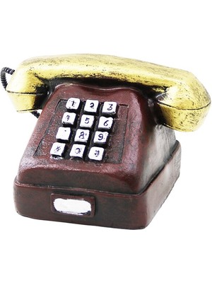 Hobilinka Ankesörlü Telefon Vintage Dekoratif Biblo 9.5x9.5cm Reçine (4887)