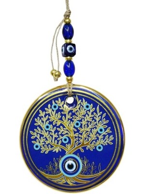 Hobilinka Hayat Ağacı Şekilli Yaldızlı Duvar Süsü Cam Hediyelik Dekor