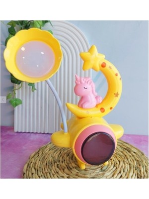 Hobilinka Çocuk Odası Ay ve Unicorn Desenli Gece Lambası