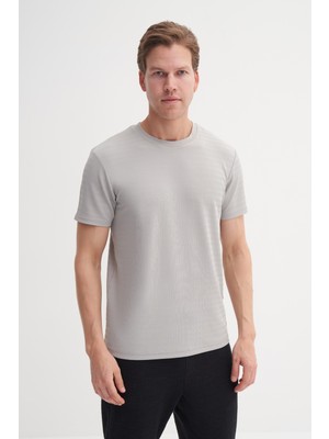 Cazador Bisiklet Yaka Erkek Açık Gri T-Shirt 40470