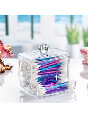 Hobilinka Şeffaf Kapaklı Kulak Temizleme Çubuğu Organizatörü Saklama Kutusu (4887)