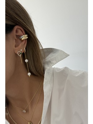 Taş Detaylı Earcuff Kıkırdak Küpe