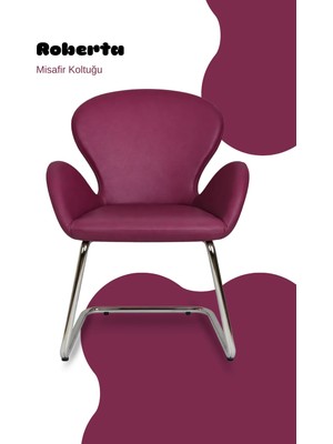 Bürocci Roberta Misafir Koltuğu - Mor Deri - 2069J0124