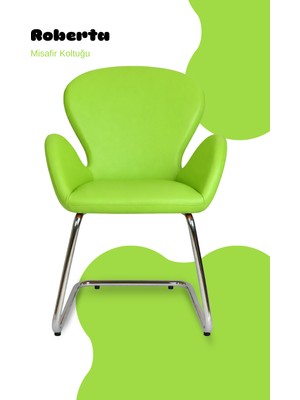 Bürocci Roberta Misafir Koltuğu - Yeşil Deri - 2069J0110