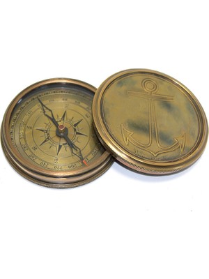 Hobilinka Üzeri Çapa Işlemeli Pirinç Kullanışlı Pusula