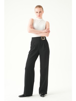 Rays Siyah Kemer Detay Palazzo Pantolon 8421A