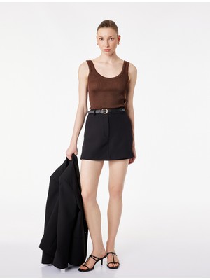 Koton Kemer Detaylı Mini Şort Etek