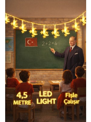 Okavango 4,5 Metre 3 Yıldız 1 Ay Led, 23 Nisan Süsleri 23 Nisan Okul Anaokulu Süslemeleri