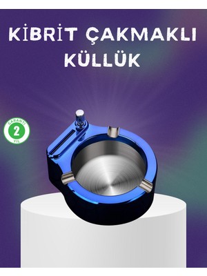 Hobilinka Dekoratif Çakmaklı Küllük Kolay Temizlenebilir Metal