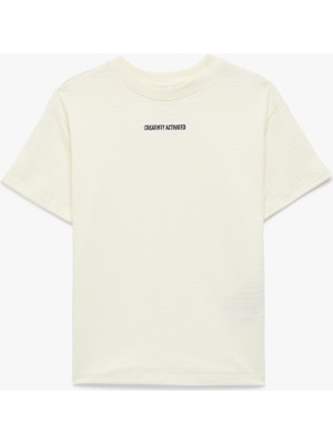 Koton Pamuklu Kısa Kollu Baskılı Bisiklet Yaka Oversize Tişört