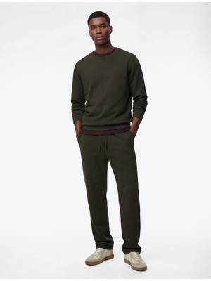 Koton Straight Fit Cepli Duble Paça Beli Bağcıklı Pantolon