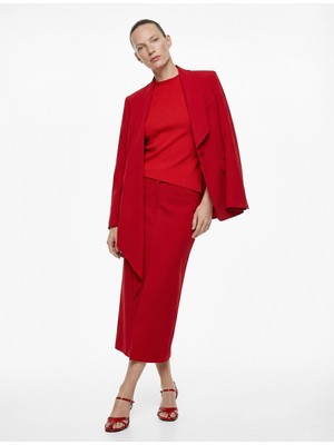 Koton Cep Detaylı Normal Bel Fermuarlı Midi Kalem Etek