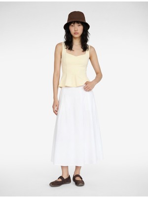 Koton U Yaka Slim Fit Peplum Kolsuz Bluz
