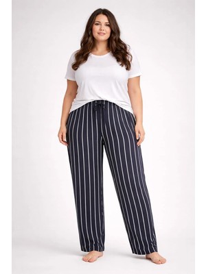 Pemilo Kadın Büyük Beden Desenli Tek Alt