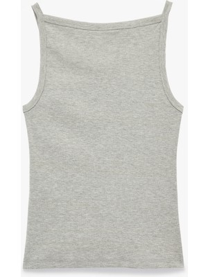 Koton Slim Fit Kolsuz Kayık Yaka Atlet