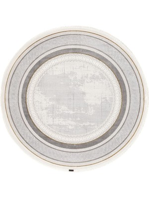 Karmen Halı Trend TR003S Yuvarlak Bej Akrilik Pamuk Modern Yumuşak Mutfak Yatak Odası Salon Oturma Odası Halısı