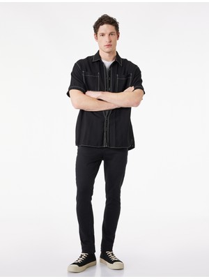 Koton Normal Bel Pamuklu Cepli Super Skinny Fit Jean Pantolon