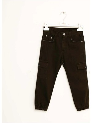 Nanica Erkek Çocuk Haki Gabardin Kargo Pantolon 6-16 Yaş