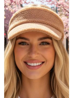 Tezzgelsin Kadın Tüylü Soft Vizör Şapka