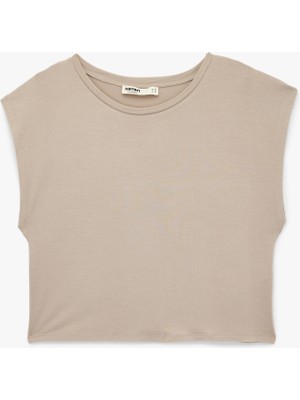 Koton Rahat Kesim Bisiklet Yaka Kısa Kollu Modal Pijama Üstü