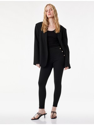 Koton Aksesuar Düğme Detaylı Tayt Pantolon