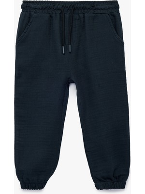 Koton Pamuklu Beli Bağcıklı Müslin Kumaş Basic Jogger Pantolon