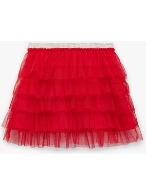 Koton Katlı Beli Lastikli Mini Tütü Etek