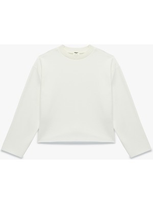 Koton Pamuk Karışımlı Uzun Kollu Bisiklet Yaka Tişört