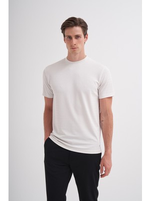 Cazador Bisiklet Yaka Erkek Beyaz T-Shirt 40470