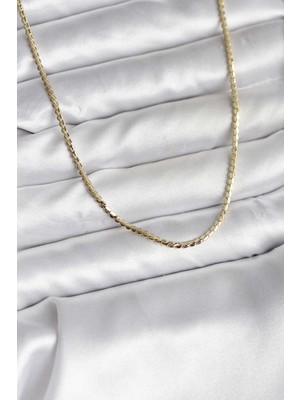 Hobilinka 14K Gold Renk Kaplama Ezme Zincir Model cm Kadın Kolye - TJ-BKO10733