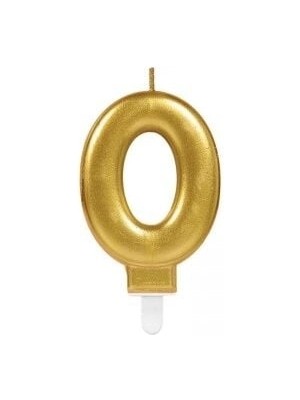 Moresun Buğz 0 Rakam Mum Gold Renk
