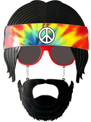 Moresun Buğz Siyah Saçlı Bandana Hippi Parti Gözlüğü