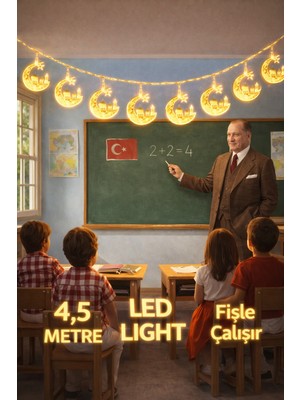 Okavango 4,5 Metre 3 Yıldız 1 Ay Led, 23 Nisan Süsleri 23 Nisan Okul Anaokulu Süslemeleri