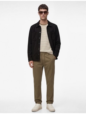 Koton Regular Fit Pamuklu Cepli Gabardin Beli Bağcıklı Pantolon