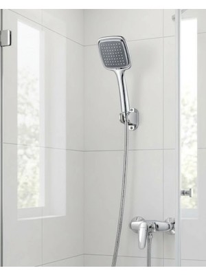 Alvo Store Buğz Siyah El Duşu Seti Spiral Duş Hortumu ve Duvar Askılı Çok Fonksiyonlu Duş Başlığı