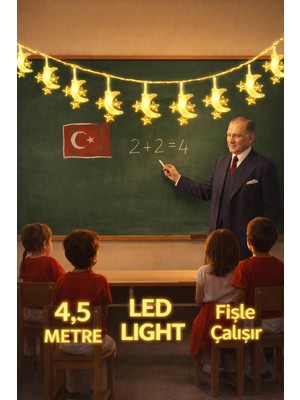 Okavango 4,5 Metre 3 Yıldız 1 Ay Led, 23 Nisan Süsleri 23 Nisan Okul Anaokulu Süslemeleri