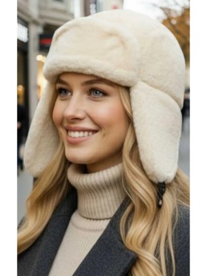 Tezzgelsin Kadın Peluş Kalpak Pilot Şapka