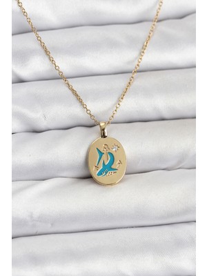 Hobilinka 316L Çelik Zincir Gold Renk Shark Figür Kadın Kolye - TJ-BKO10753