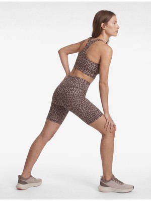 Koton Slim Fit Yüksek Bel Biker Spor Leopar Tayt