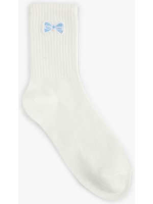 Koton Fiyonk Işlemeli Pamuklu Soket Tenis Çorap