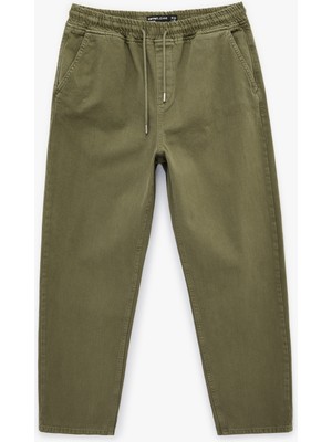 Koton Regular Fit Normal Bel Pamuklu Bol Beli Bağcıklı Baggy Jean Pantolon