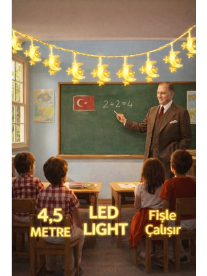 Okavango 4,5 Metre 3 Yıldız 1 Ay Led, 23 Nisan Süsleri 23 Nisan Okul Anaokulu Süslemeleri