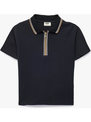 Koton Pamuklu Kısa Kollu Polo Yaka Fermuarlı Tişört