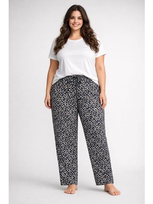 Pemilo Kadın Büyük Beden Desenli Tek Alt