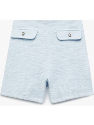 Koton Inci Düğme Detaylı Kapaklı Cepli Tüvit  Şort