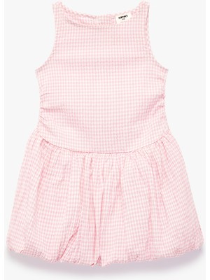 Koton Bisiklet Yaka Pamuk Astarlı Kolsuz Ekoseli Elbise